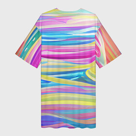 Платье-футболка 3D с принтом Многоцветные волны в городе Новоалтайск,  |  | abstraction | bright | colors | emotions | lines | multicoloured | positive | summer | waves | абстракция | волны | выразительный | краски | летний | многоцветные | позитивный | полосы | радужный | разноцветные | эмоциональный | яркий