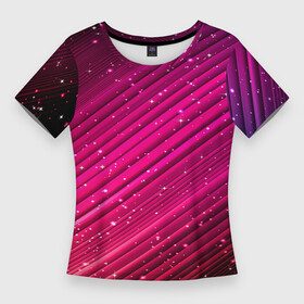 Женская футболка 3D Slim с принтом Cosmic Radiance в городе Новоалтайск,  |  | abstraction | black | bright | celestial | constellation | energy | galaxy | luminous | neo | sky | stars | surreal | universe | абстракция | вселенная | галактика | звезды | небесный | небо | неон | светящийся | созвездие | сюрреалистичный | черный | эне