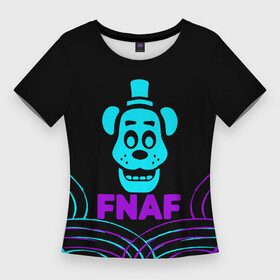 Женская футболка 3D Slim с принтом FNAF Фредди neon в городе Новоалтайск,  |  | at freddys | five nights | five nights at freddys | fnaf | game | games | paint | бонни | брызги | игра | игры | краска | пять ночей | пять ночей с фредди | с фредди | фнаф | фокси | фредди | чика