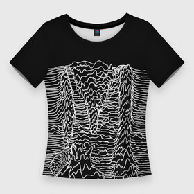 Женская футболка 3D Slim с принтом Чёрно белый объёмный растр в городе Новоалтайск,  |  | abstraction | minimalism | raster | volume | абстракция | минимализм | объём | растр