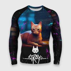 Мужской рашгард 3D с принтом Stray Cat  Бродячий Кот в городе Новоалтайск,  |  | cat | cyberpunck | neon | robots | videogame | бродячий кот | квест