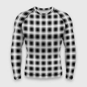 Мужской рашгард 3D с принтом Black and white tartan check в городе Новоалтайск,  |  | black and white | tartan | клетка | клетчатый узор | узор в клетку | черно белый | шотландка