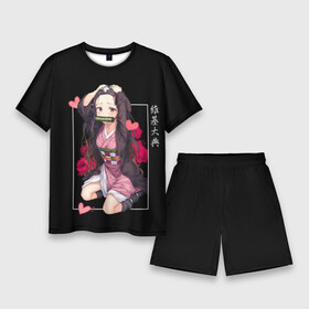 Мужской костюм с шортами 3D NEZUKO CHAAN: в городе Новоалтайск, | | anime | demon | nezuko | slayer | аниме | демон | камадо | клинок | незуко