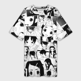 Платье-футболка 3D с принтом Скрытые вещи паттерн в городе Новоалтайск,  |  | anime | hime gotou | kakushi gotou | kakushigoto | аниме | анимэ | какуси гото | скрытые вещи | химэ гото