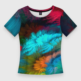 Женская футболка 3D Slim с принтом Colorful Explosion в городе Новоалтайск,  |  | abstract | bright | colorful | colors | explosion | graphics | paints | pattern | rainbow | smoke | splashes | абстракт | абстракция | брызги | взрыв | графика | дымка | кляксы | краски | паттерн | радуга | разноцветный | узоры | цвета | яркий
