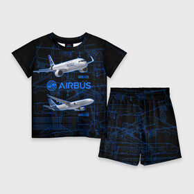 Детский костюм с шортами 3D с принтом Airbus A320 в городе Новоалтайск,  |  | airbus a320 | aircraft | drawings | fly | medium haul | narrow body | летит | самоллет | среднемагистральный | узкофюзеляжный | чертежи