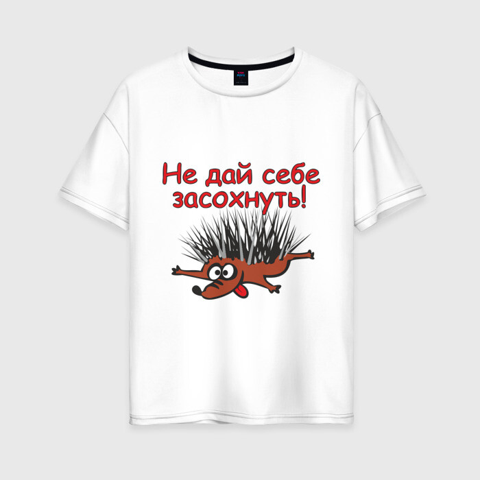 Женская футболка хлопок Oversize Ежик фото