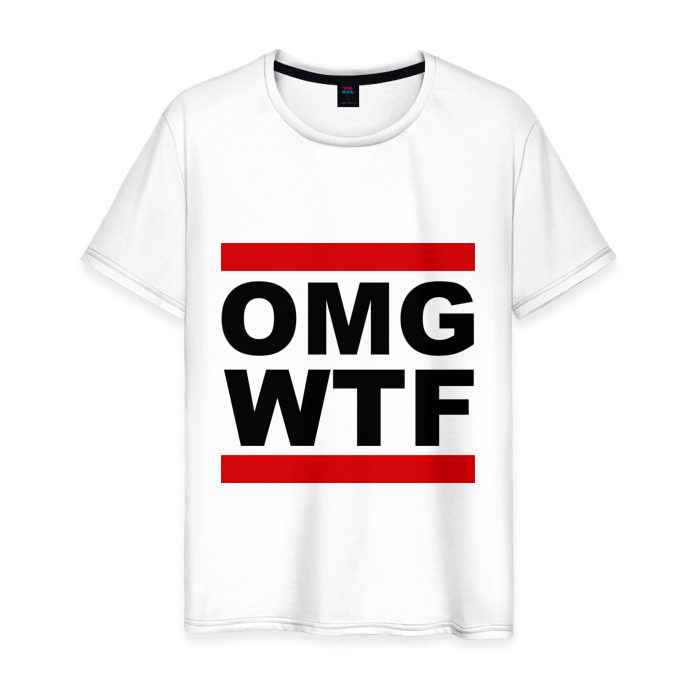 Мужская футболка хлопок OMG WTF фото