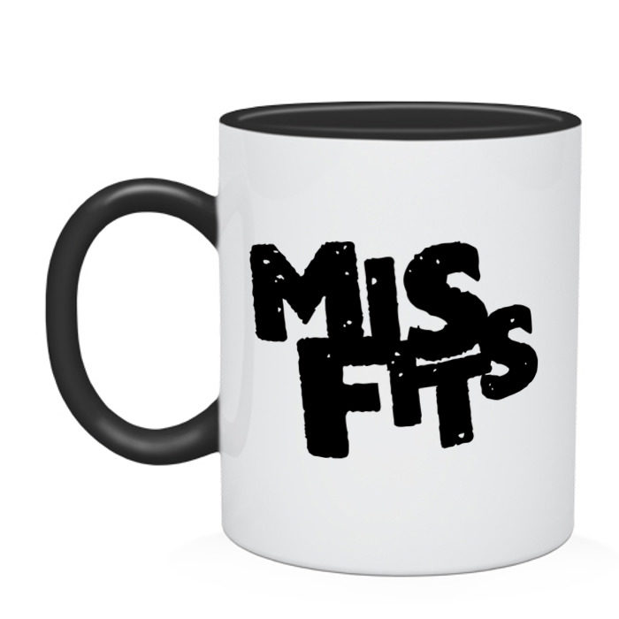 Кружка двухцветная Misfits лого фото