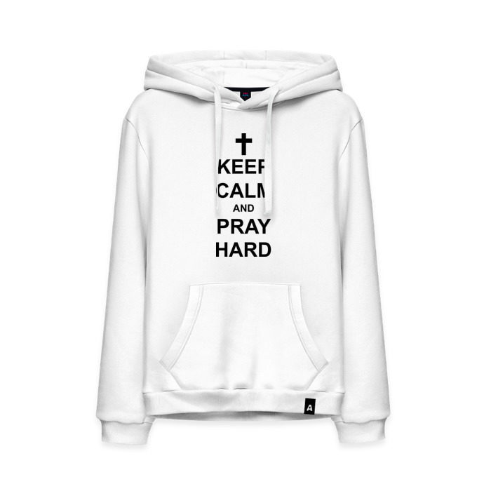 Мужская толстовка хлопок Keep calm and pray hard фото