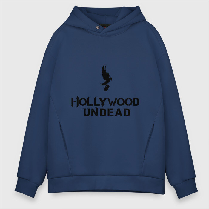 Мужское худи Oversize хлопок Hollywood Undead logo фото