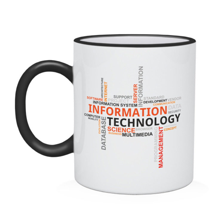 Кружка двухцветная Information technology фото