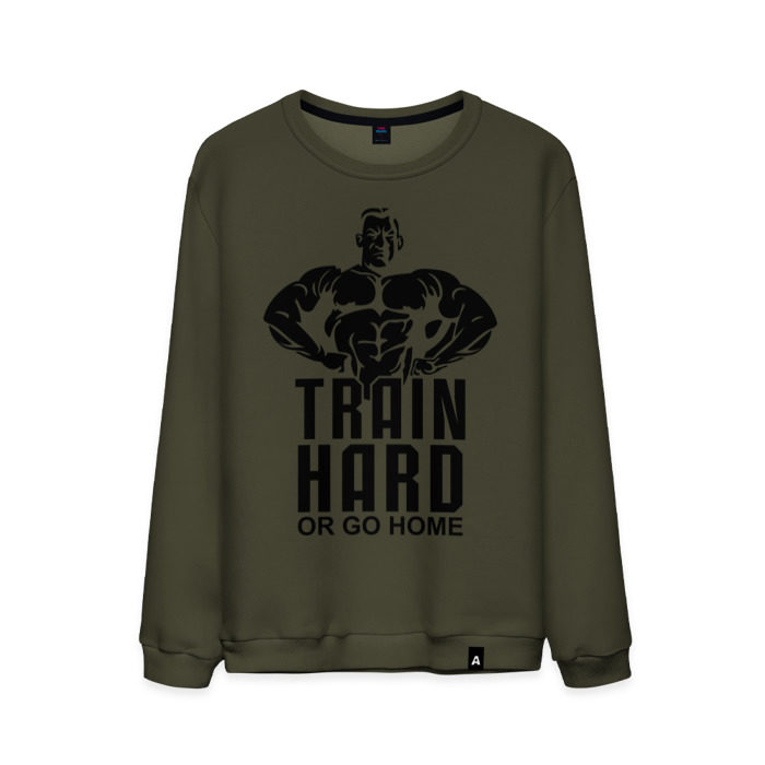 Мужской свитшот хлопок Train hard or go home фото
