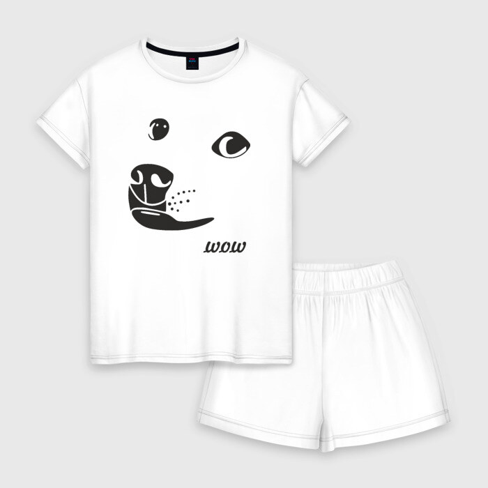 Женская пижама с шортиками хлопок doge wow фото
