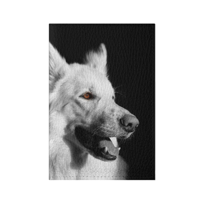 Обложка для паспорта матовая кожа Белая овчарка фото