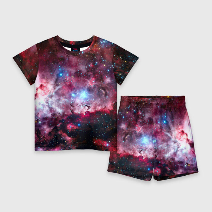 Детский костюм с шортами 3D Космос фото