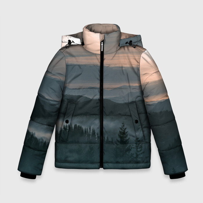 Зимняя куртка для мальчиков 3D Туман в горах фото