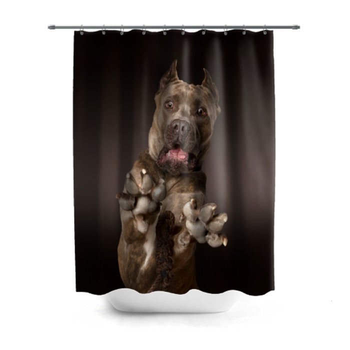 Штора 3D для ванной Кане корсо фото