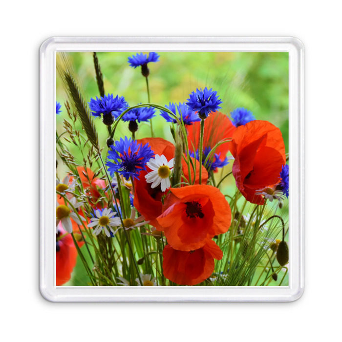 Магнит 55*55 Маки 7 фото