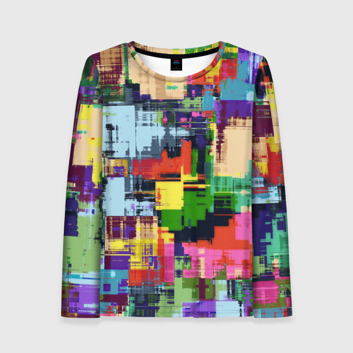 Женский лонгслив 3D Взрыв красок фото