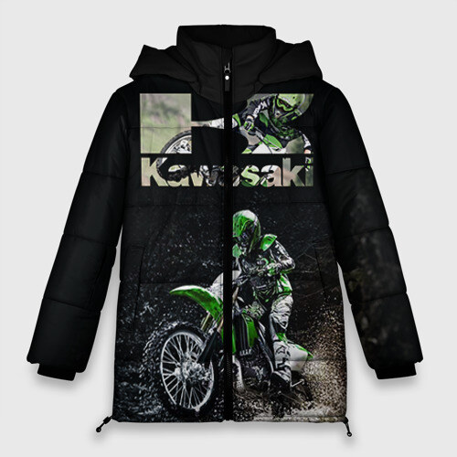 Женская зимняя куртка 3D Kawasaky cross фото