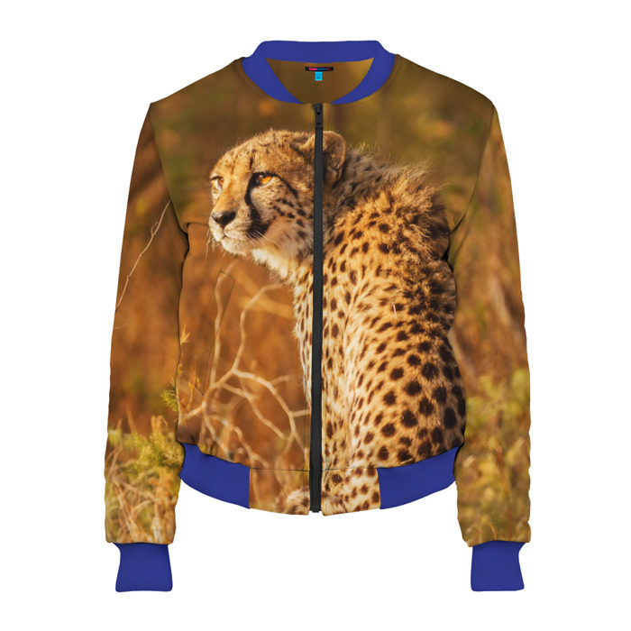 Женский бомбер 3D Дикая кошка фото