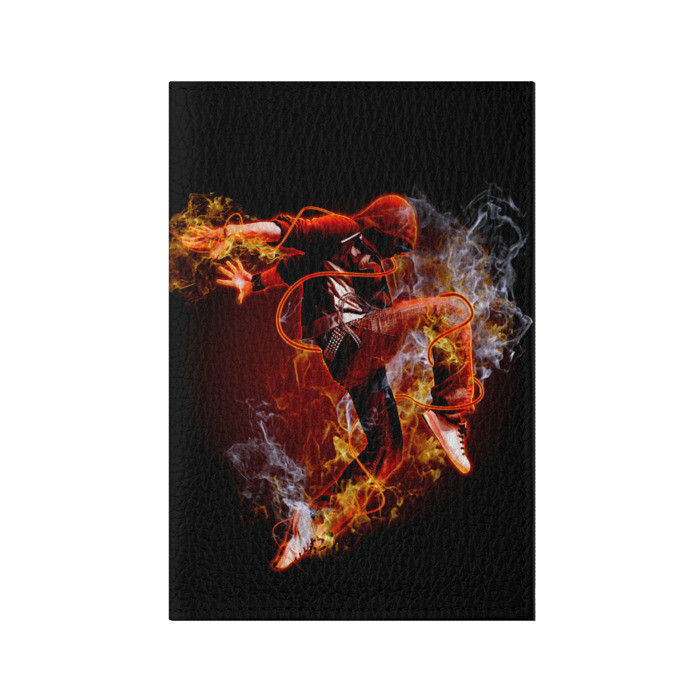 Обложка для паспорта матовая кожа Огненный танец фото