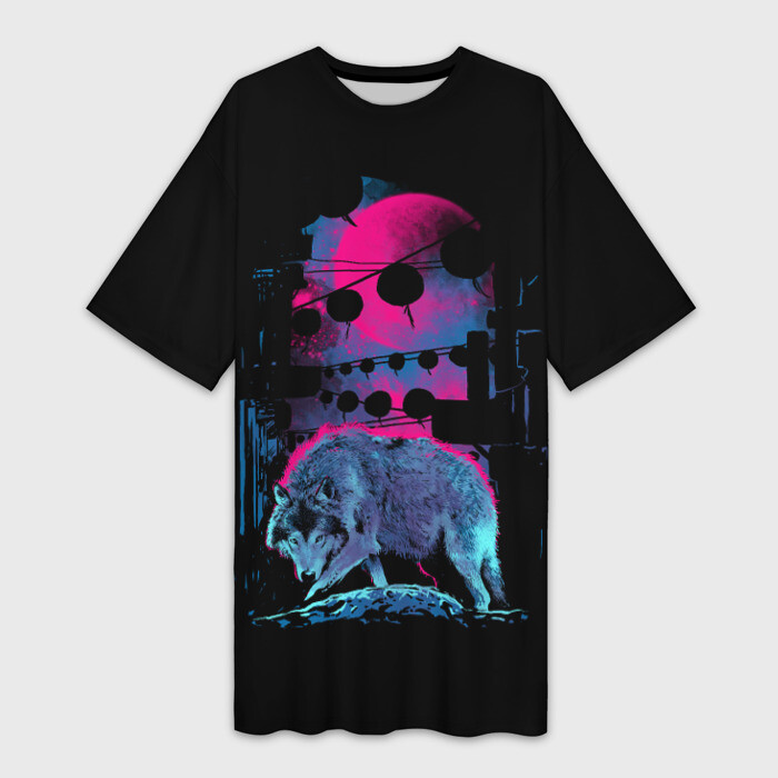 Платье-футболка 3D Wolf Town фото