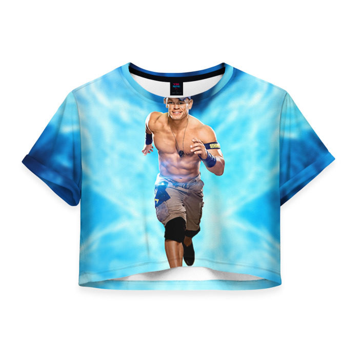 Женская футболка 3D укороченная Джон Сина 1 фото