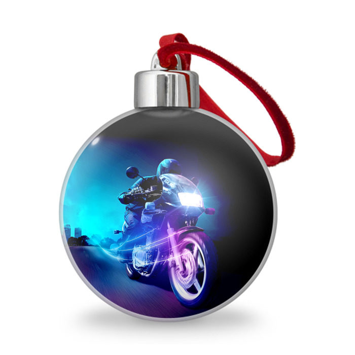 Ёлочный шар Мотоциклист фото