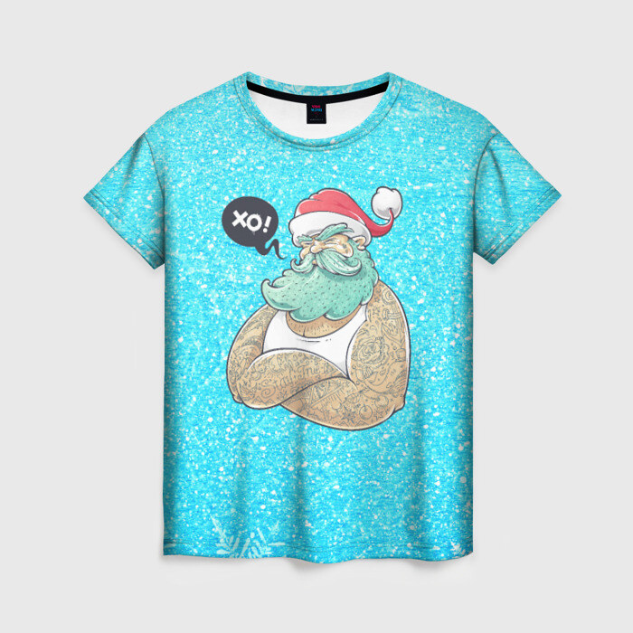 Женская футболка 3D Санта Хипстер фото