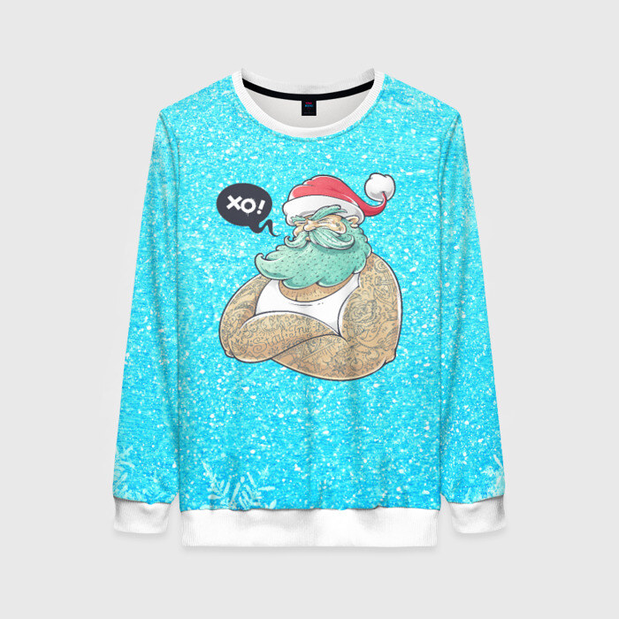 Женский свитшот 3D Санта Хипстер фото