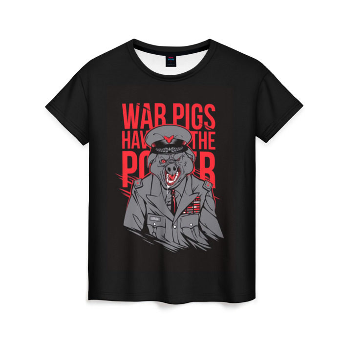 Женская футболка 3D Black Sabbath злобный свин фото