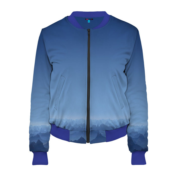 Женский бомбер 3D Blue Mountains фото