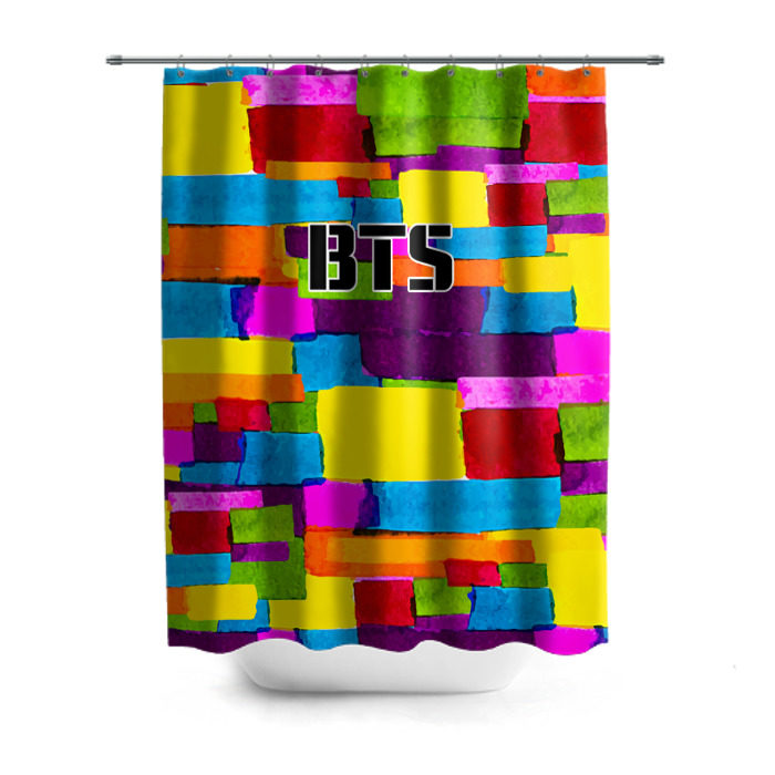 Штора 3D для ванной BTS фото