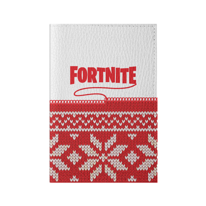 Обложка для паспорта матовая кожа Fortnite Новогодний фото