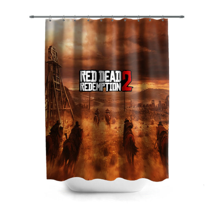Штора 3D для ванной RED DEAD REDEMPTION 2 фото