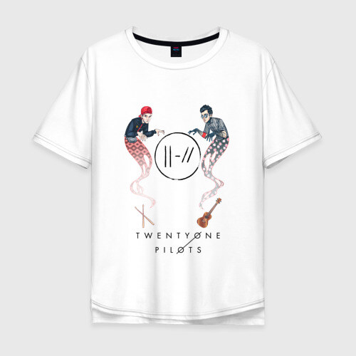 Мужская футболка хлопок Oversize Twenty one pilots фото