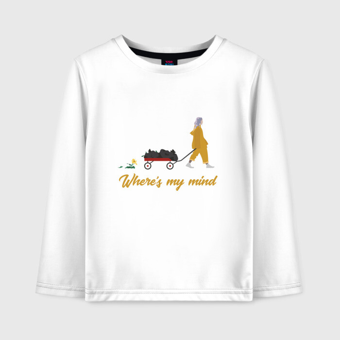 Детский лонгслив хлопок Где мой разум фото