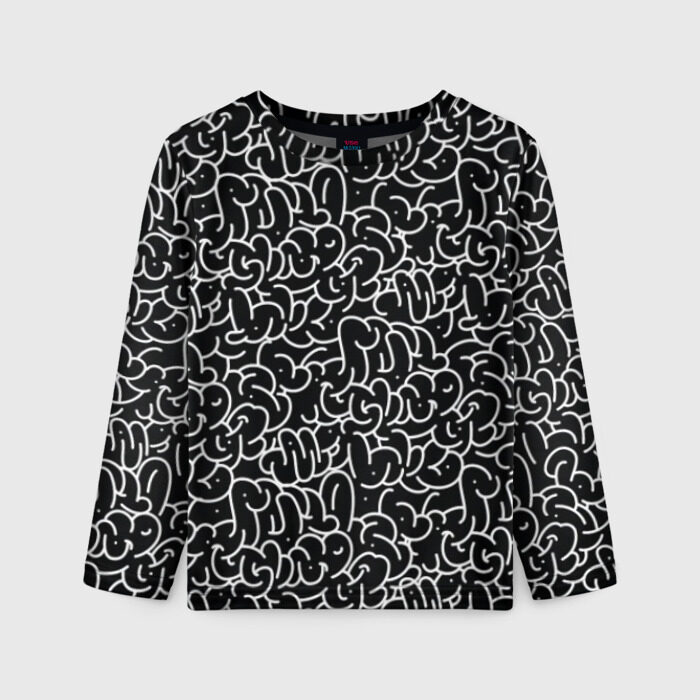 Детский лонгслив 3D Graffiti Lines фото