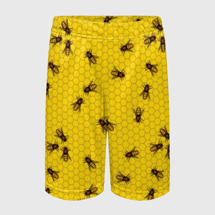 Детские спортивные шорты 3D Пчелы в сотах фото