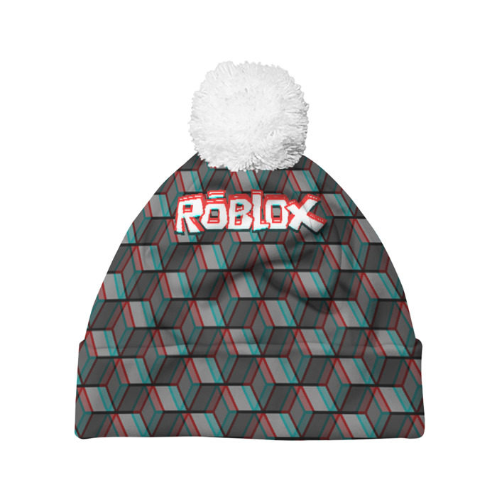 Шапка 3D c помпоном ROBLOX GLITCH фото