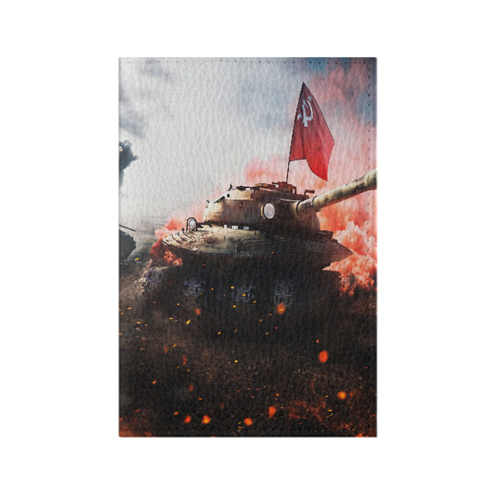 Обложка для паспорта матовая кожа ТАНК СССР фото