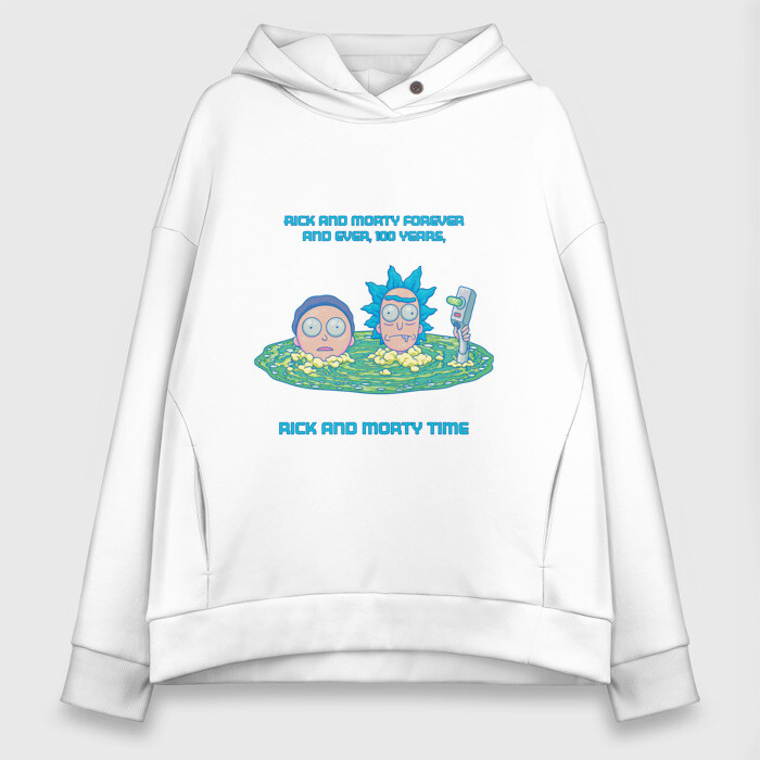 Женское худи Oversize хлопок Рик и Морти фото