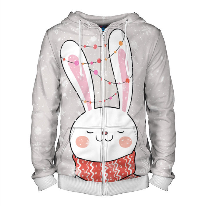 Мужская толстовка 3D на молнии Happy New Year 2020 фото