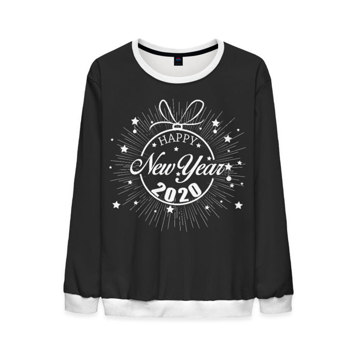 Мужской свитшот 3D Happy New Year 2020 фото