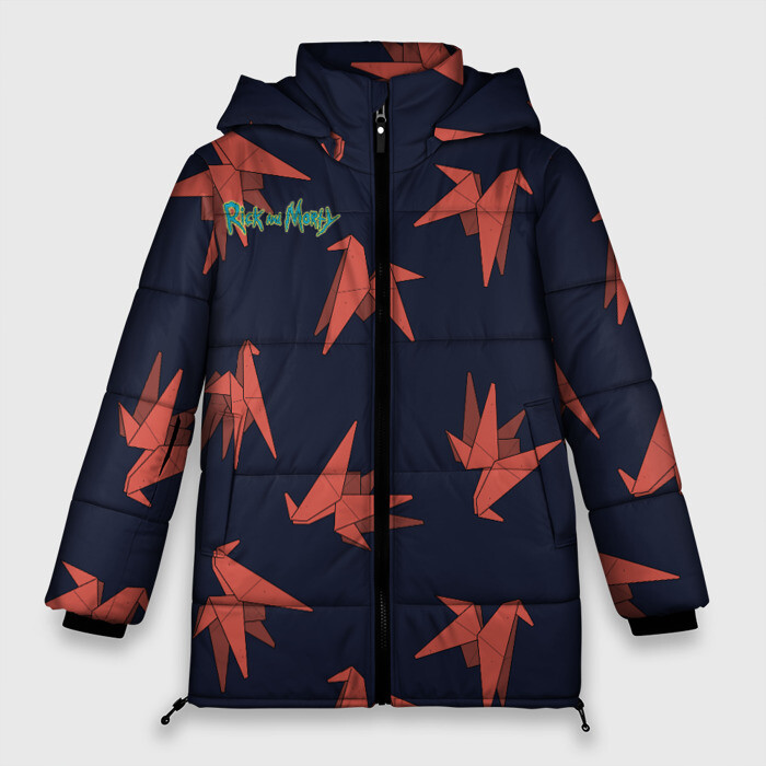 Женская зимняя куртка 3D Origami Horse pattern фото