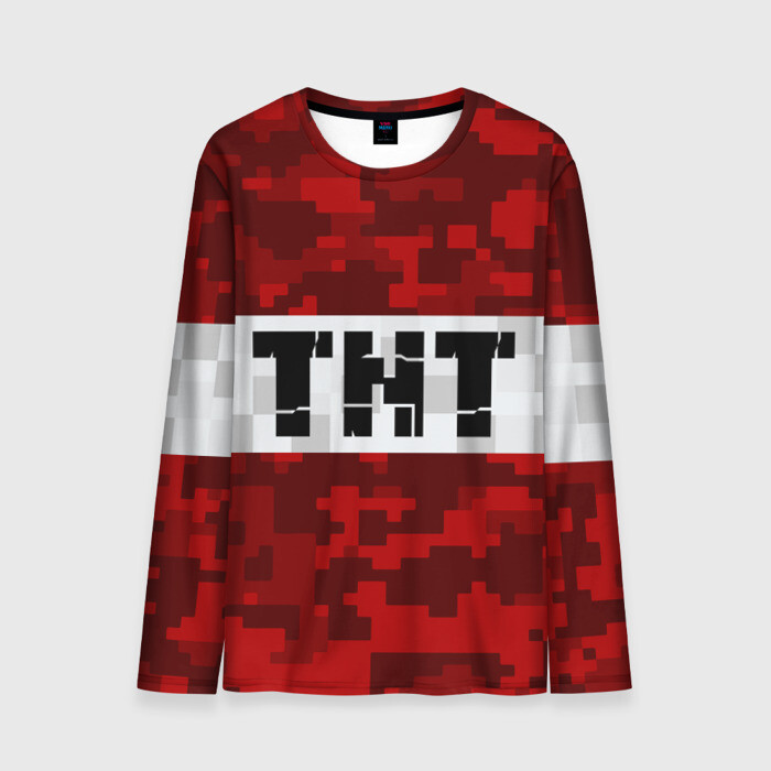 Мужской лонгслив 3D MINECRAFT TNT / МАЙНКРАФТ ТНТ фото