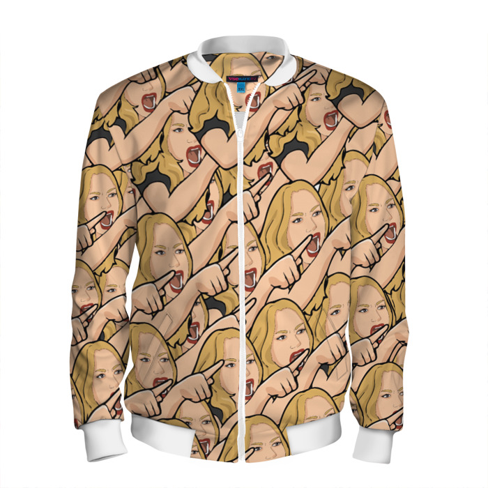 Мужской бомбер 3D Many women yelling at Cat meme фото