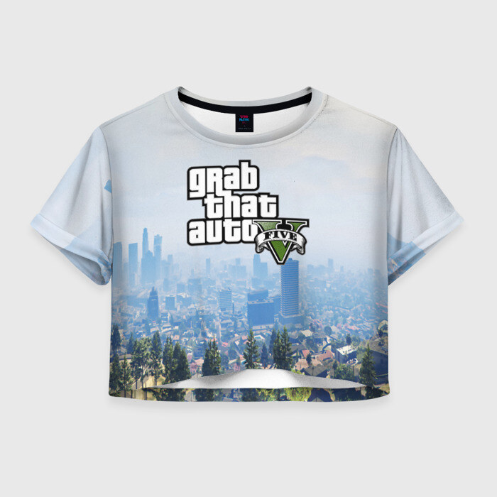 Женская футболка Crop-top 3D GTA 5 фото